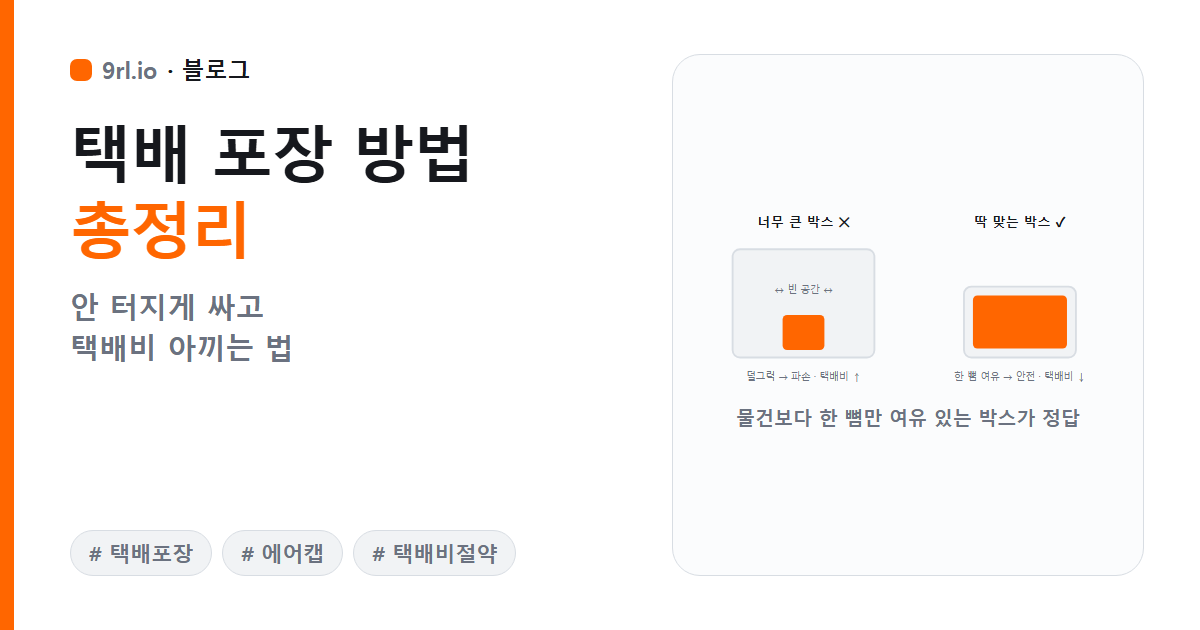 택배 포장 방법 총정리 — 안 터지게 싸고 택배비 아끼는 법